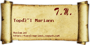 Topál Mariann névjegykártya