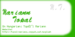mariann topal business card